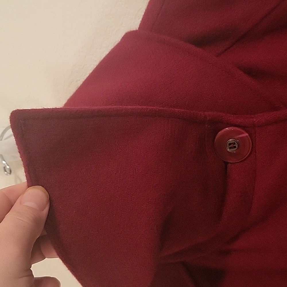 Vintage Lane Bryant Double Breasted Deep Red Peacoat sz 14/16 Lined, Wool Blend - Picture 11 of 14
